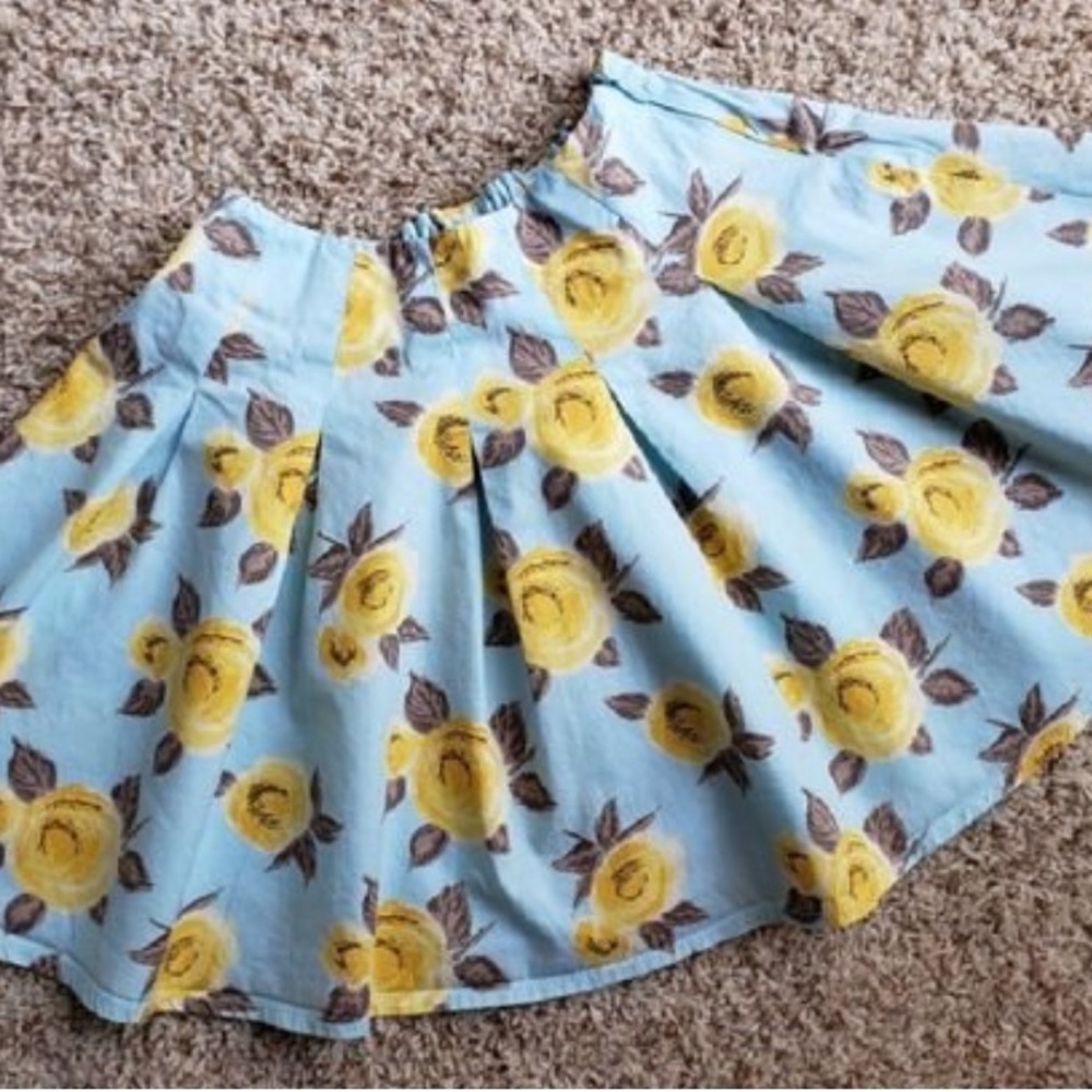 Mini Boden Yellow Floral Skirt